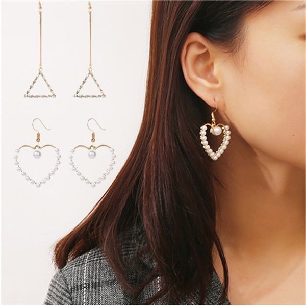 rihang street paifeng pearl pendant korean simple triangle net red same style earrings, Silver
rihang street paifeng pearl pendant korean simple triangle net red same style earrings, Silver