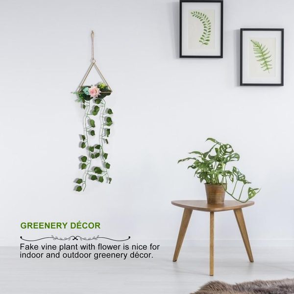 decorative flowers & wreaths iron net green plant decoration pendant fake leaves plastic+iron wedding ornament wall hanging rattan