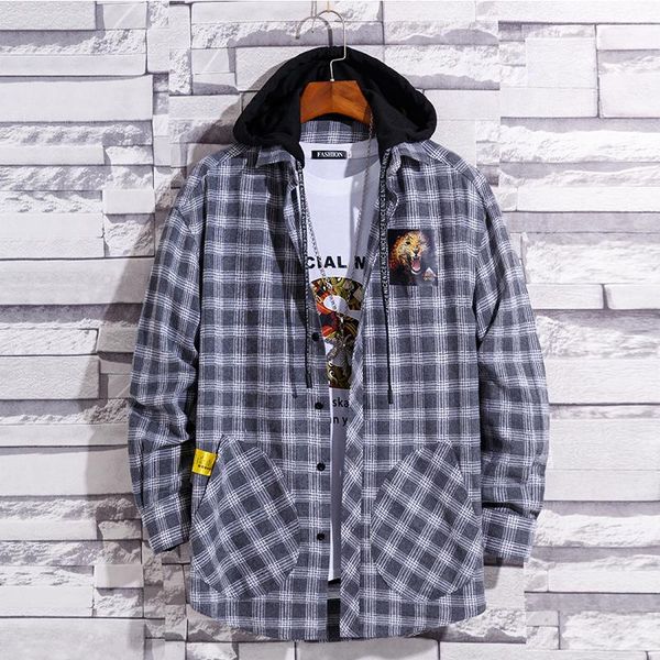 men's casual shirts men brand shirt hooded clothing plus size 100kg long sleeve for spring grey plaids young teenager fashion a07191543, White;black
men's casual shirts men brand shirt hooded clothing plus size 100kg long sleeve for spring grey plaids young teenager fashion a07191543, White;black