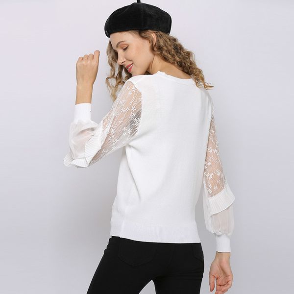 spring female blouses frilly lace sleeve elegant sleeve-neck sweater t20609 frgy, White;black
spring female blouses frilly lace sleeve elegant sleeve-neck sweater t20609 frgy, White;black