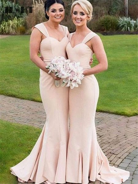 bridesmaid dress in stock mermaid dresses long spaghetti straps elastic satin sweep brush train, White;pink
bridesmaid dress in stock mermaid dresses long spaghetti straps elastic satin sweep brush train, White;pink