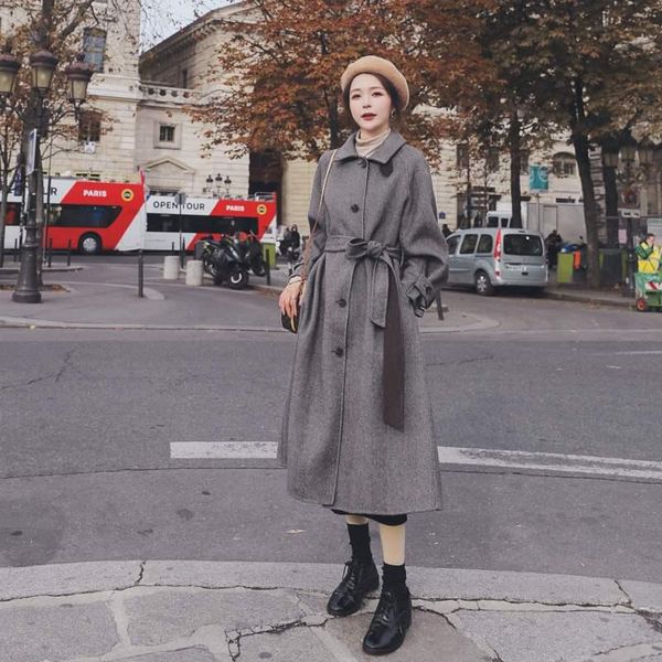 women's wool & blends winter coat women oversize fashion cashmere outerwear female long thickening warm woolen overcoat womens trench c, Black
women's wool & blends winter coat women oversize fashion cashmere outerwear female long thickening warm woolen overcoat womens trench c, Black