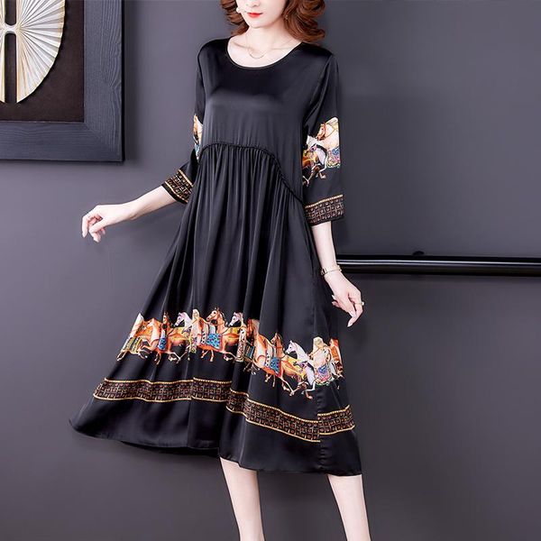 casual dresses 2021 black floral mulberry silk midi dress summer vintage loose solid beach women elegant party runway vestidos, Black;gray
casual dresses 2021 black floral mulberry silk midi dress summer vintage loose solid beach women elegant party runway vestidos, Black;gray