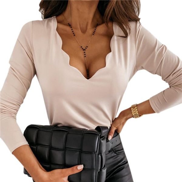 women's blouses & shirts 2021 autumn elegant deep v-neck solid blouse women casual loose long sleeve pullover office lady fashion swee, White
women's blouses & shirts 2021 autumn elegant deep v-neck solid blouse women casual loose long sleeve pullover office lady fashion swee, White