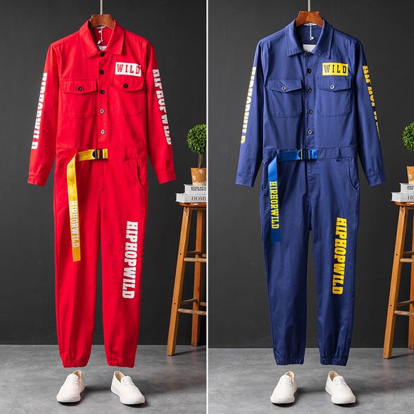 spring and autumn jumpsuit suit show performance wear fashion hip hop performance tooling bright red jumpsuit casual wear, Blue
spring and autumn jumpsuit suit show performance wear fashion hip hop performance tooling bright red jumpsuit casual wear, Blue