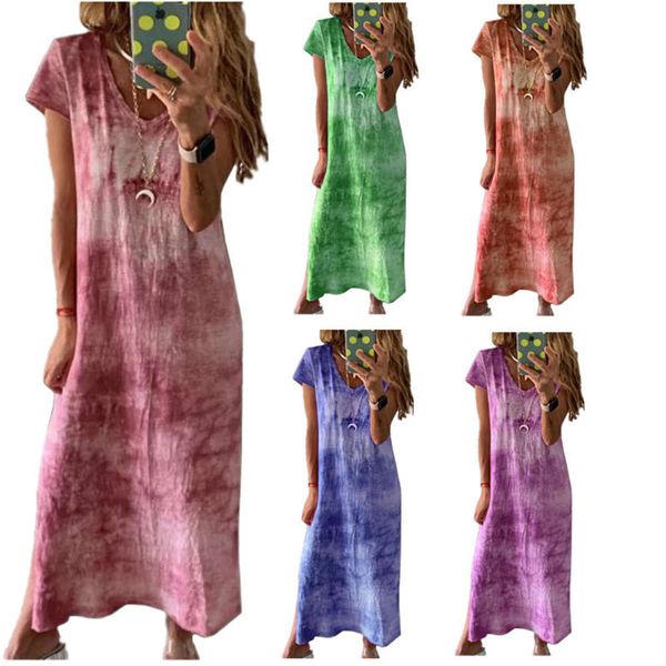 2020 digital print v-neck short sleeve hem split dress for women, Black;gray
2020 digital print v-neck short sleeve hem split dress for women, Black;gray