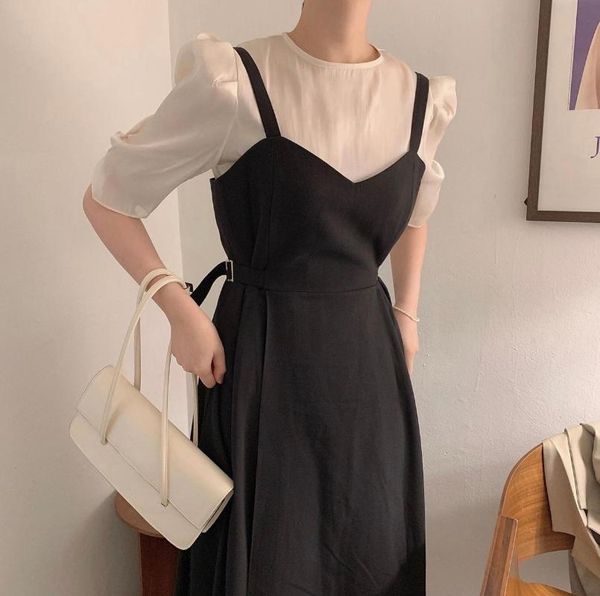 casual dresses midi a-line sling dress black elegant sweet robe + beige short perspective shirt short-sleeved summer 2021 top, Black;gray
casual dresses midi a-line sling dress black elegant sweet robe + beige short perspective shirt short-sleeved summer 2021 top, Black;gray