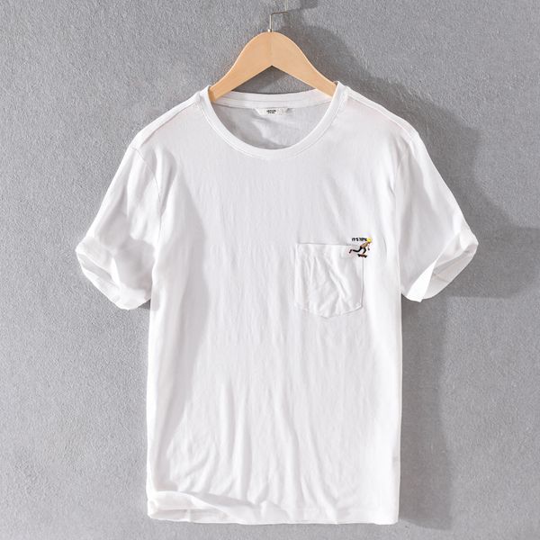 2021 new summer short-sleeved white linen t-shirt casual embroidery t shirts for men comfortable trend tshirt mens chemise jsfd, White;black
2021 new summer short-sleeved white linen t-shirt casual embroidery t shirts for men comfortable trend tshirt mens chemise jsfd, White;black
