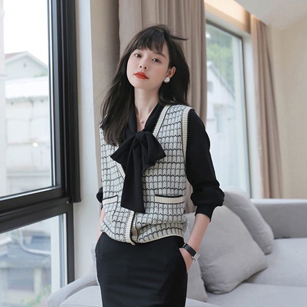 of women ol three pieces all women's jersey checkers vest and skirt plied lady in office workwear smart suit ht37, Black;gray
of women ol three pieces all women's jersey checkers vest and skirt plied lady in office workwear smart suit ht37, Black;gray