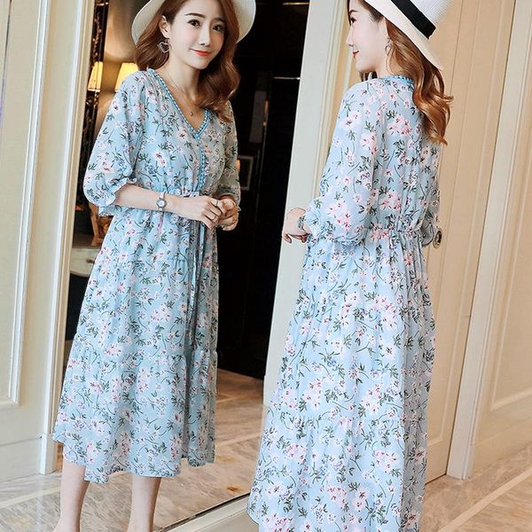 maternity dresses clothes chiffon loose a-line outer wear pregnancy flowers korean style dress women elegant, White
maternity dresses clothes chiffon loose a-line outer wear pregnancy flowers korean style dress women elegant, White