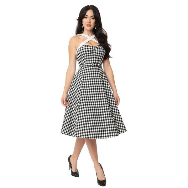 bridesmaid dresses party women's with waist closed and ne open ba showing thin wave point plaid summer, White;black
bridesmaid dresses party women's with waist closed and ne open ba showing thin wave point plaid summer, White;black
