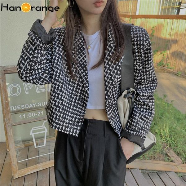 women's jackets houndstooth suit jacket female autumn korean style loose casual high-end short women, Black;brown
women's jackets houndstooth suit jacket female autumn korean style loose casual high-end short women, Black;brown