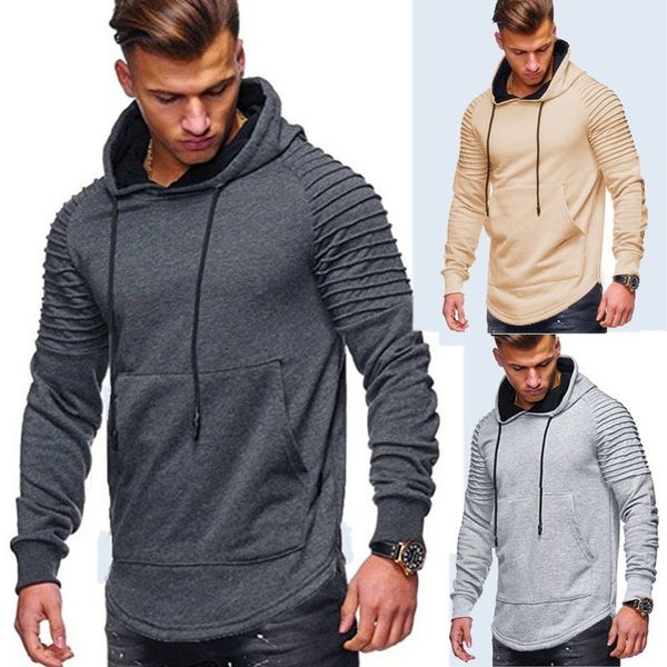 new men's striped pleated raglan sleeve hoodie fashion casual loose pullover, Black
new men's striped pleated raglan sleeve hoodie fashion casual loose pullover, Black