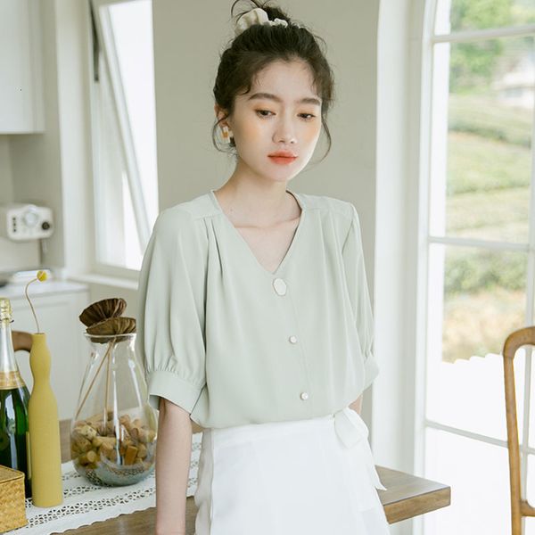 2021 new summer women chiffon blouse casual v-neck button short sleeve elegant ladies single breasted green shirts jnkk, Tan;black
2021 new summer women chiffon blouse casual v-neck button short sleeve elegant ladies single breasted green shirts jnkk, Tan;black