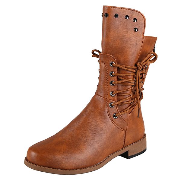 women mid-calf boots ladies chaussure girl vintage pu leather booties shoes woman warm lace up western boots cowboy boots, Black
women mid-calf boots ladies chaussure girl vintage pu leather booties shoes woman warm lace up western boots cowboy boots, Black