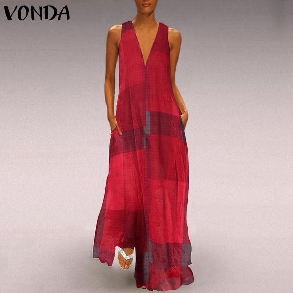 casual dresses party maxi long dress women bohemian sundress 2021 vonda sleeveless robe vintage plaid printed plus size vestido, Black;gray
casual dresses party maxi long dress women bohemian sundress 2021 vonda sleeveless robe vintage plaid printed plus size vestido, Black;gray
