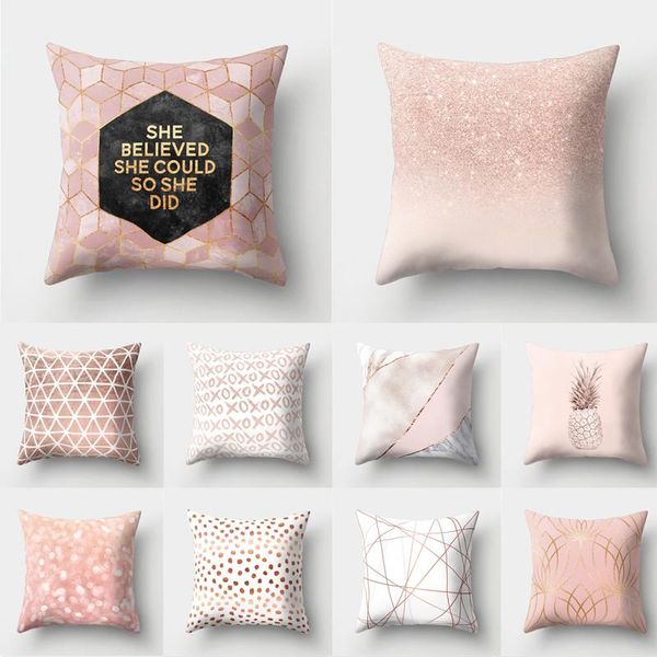 cushion/decorative pillow rose gold pink cushion cover square pillowcase home decoration geometric pattern shiny case
cushion/decorative pillow rose gold pink cushion cover square pillowcase home decoration geometric pattern shiny case
