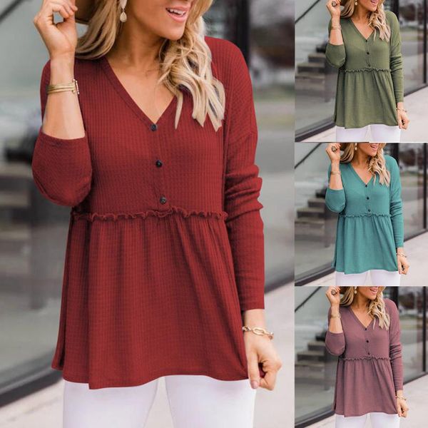 women's blouses & shirts women solid loose blouse autumn v-neck long sleeve stitching buttons shirt winter female casual basic, White
women's blouses & shirts women solid loose blouse autumn v-neck long sleeve stitching buttons shirt winter female casual basic, White