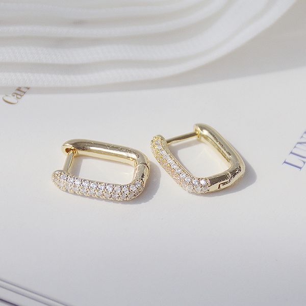 creative simple design lock square earring 14k real gold exquisite copper inlaid zircon women earrings jewelry, Golden
creative simple design lock square earring 14k real gold exquisite copper inlaid zircon women earrings jewelry, Golden