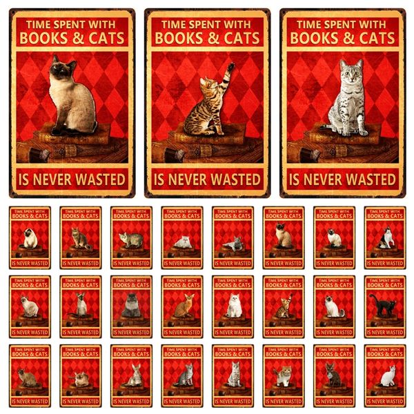 pet time spent with books and cats is never wasted metal sign home decor bar wall art painting 20*30 cm size dy165
pet time spent with books and cats is never wasted metal sign home decor bar wall art painting 20*30 cm size dy165
