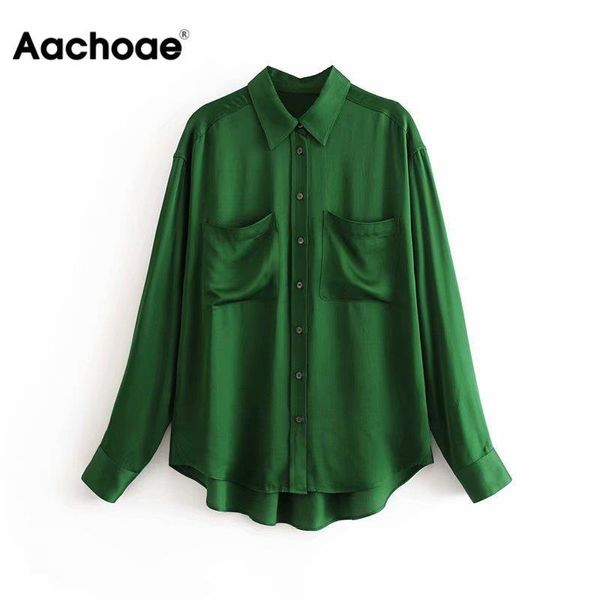 women's blouses & shirts aachoae women vintage satin blouse casual solid shirt 2021 turn down collar office long sleeve pockets blusas, White
women's blouses & shirts aachoae women vintage satin blouse casual solid shirt 2021 turn down collar office long sleeve pockets blusas, White