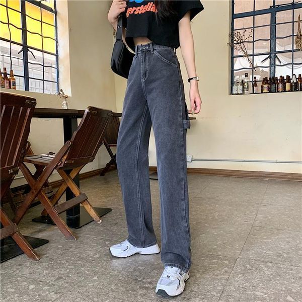 women jeans vintage high waist bf oversize wide leg trousers autumn streetwear retro korean chic straight pants women's, Blue
women jeans vintage high waist bf oversize wide leg trousers autumn streetwear retro korean chic straight pants women's, Blue