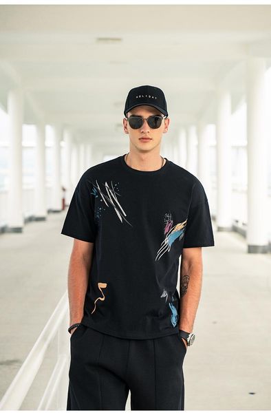 men's t-shirts 2891 pure cotton loose 2021 summer street creative graffiti print short sleeve t-shirt men, White;black
men's t-shirts 2891 pure cotton loose 2021 summer street creative graffiti print short sleeve t-shirt men, White;black