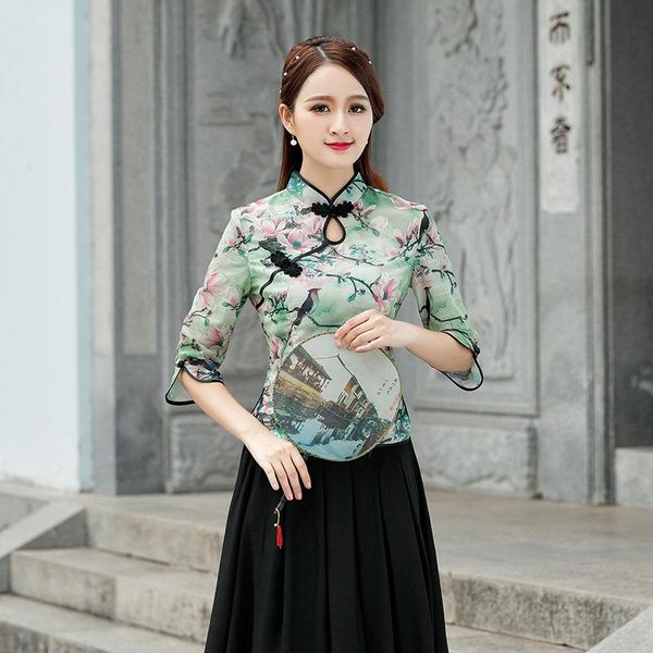 ethnic clothing spring summer improved cheongsam women tang dress three-quarter sleeve button slim fit shirt chinese fashion, Red
ethnic clothing spring summer improved cheongsam women tang dress three-quarter sleeve button slim fit shirt chinese fashion, Red