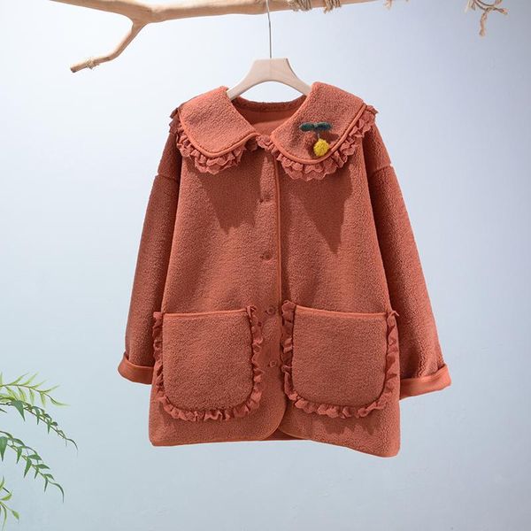 women's jackets 2021 autumn winter solid sweet jacket women long sleeve single breasted casual ht15026, Black;brown
women's jackets 2021 autumn winter solid sweet jacket women long sleeve single breasted casual ht15026, Black;brown
