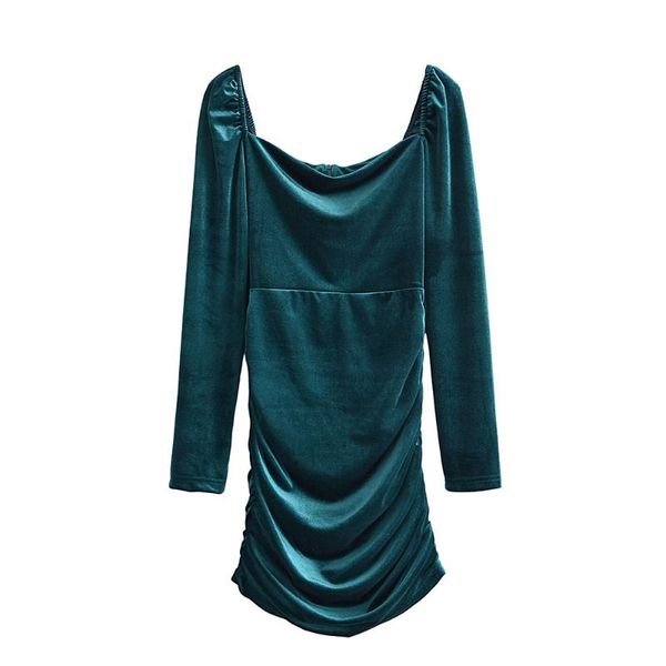 casual dresses xikom 2021 autumn green velvet dress women elegant square collar long sleeve pleated slim vintage, Black;gray
casual dresses xikom 2021 autumn green velvet dress women elegant square collar long sleeve pleated slim vintage, Black;gray