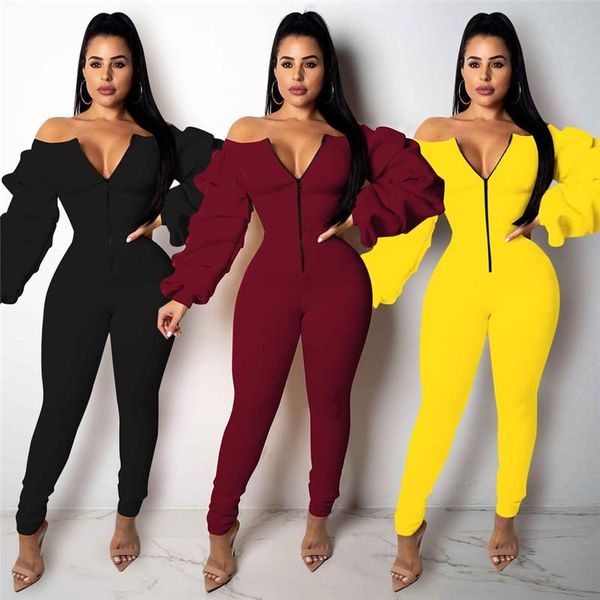 women's jumpsuits & rompers women jumpsuit off shoulder slim long sleeve clubwear playsuit female puff skinny pants, Black;white
women's jumpsuits & rompers women jumpsuit off shoulder slim long sleeve clubwear playsuit female puff skinny pants, Black;white