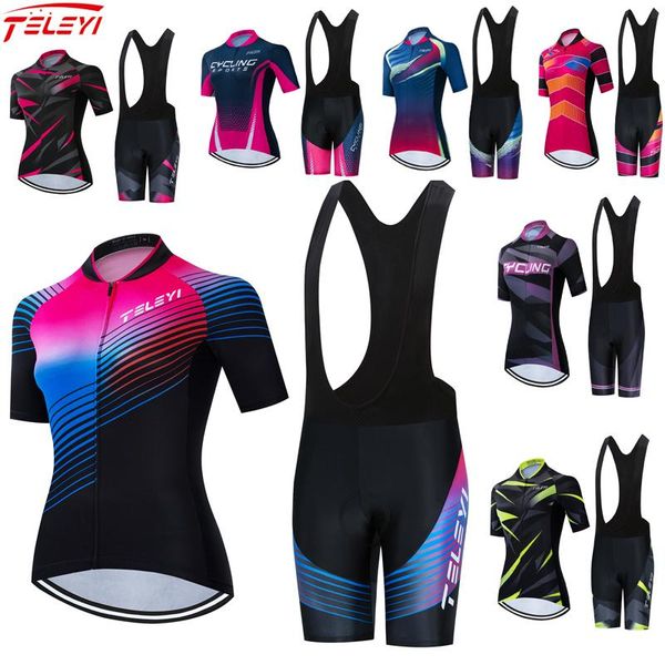 teleyi women short sleeve jersey set mtb cycling clothing ropa ciclismo summer road bike clothes lady team triathlon uniform, Black;blue
teleyi women short sleeve jersey set mtb cycling clothing ropa ciclismo summer road bike clothes lady team triathlon uniform, Black;blue