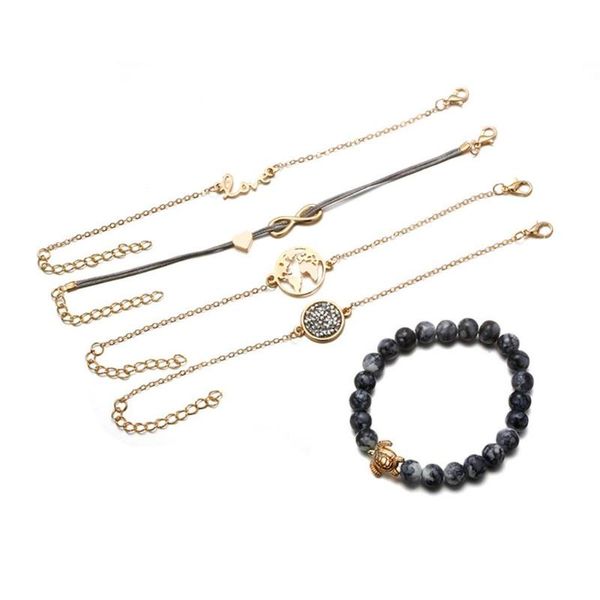 link, chain xiufen 5 pcs women bracelet retro chic stylish all-match hand ornament festival birthday gift, Black
link, chain xiufen 5 pcs women bracelet retro chic stylish all-match hand ornament festival birthday gift, Black