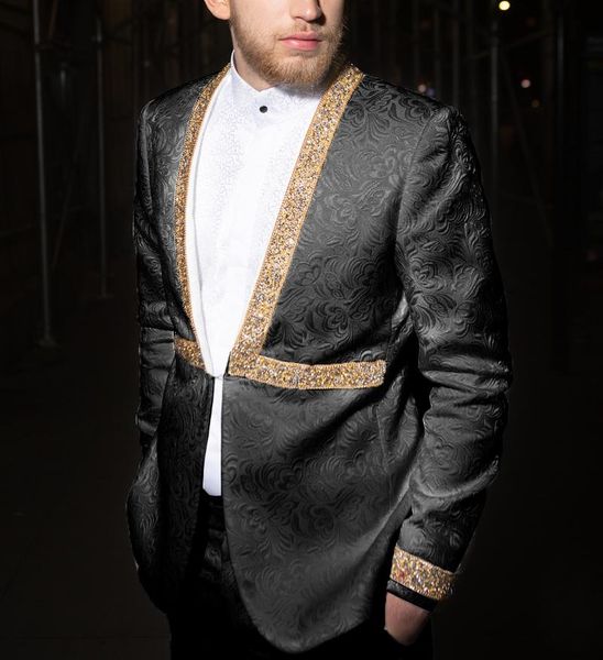 men's suits & blazers printed sequins men groom terno masculino 2 pieces blazer tuxedo for wedding banquet suit (jacket+pants), White;black
men's suits & blazers printed sequins men groom terno masculino 2 pieces blazer tuxedo for wedding banquet suit (jacket+pants), White;black