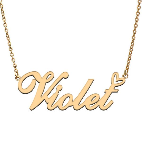 pendant necklaces violet love heart name necklace personalized gold plated stainless steel collar for women girls friends birthday wedding g, Silver
pendant necklaces violet love heart name necklace personalized gold plated stainless steel collar for women girls friends birthday wedding g, Silver