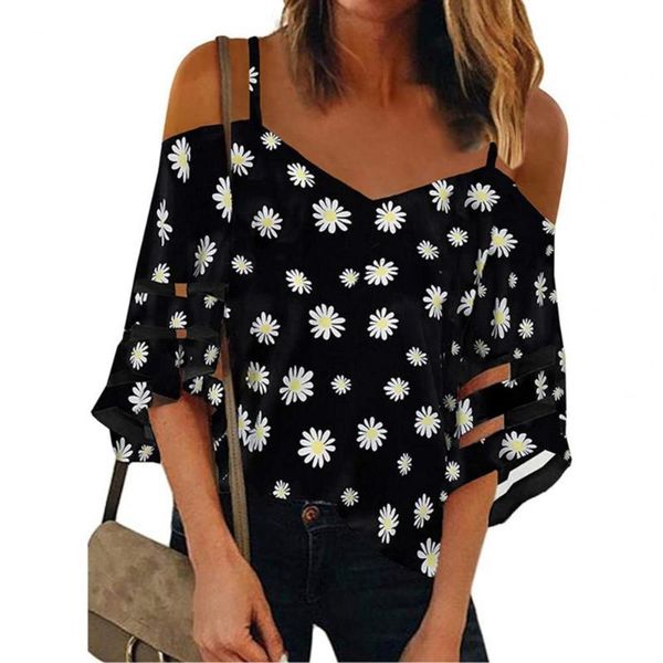 women's t-shirt chiffon shirt printing off shoulder summer flare sleeve mesh patchwork for home fashion t-shirts tees, White
women's t-shirt chiffon shirt printing off shoulder summer flare sleeve mesh patchwork for home fashion t-shirts tees, White