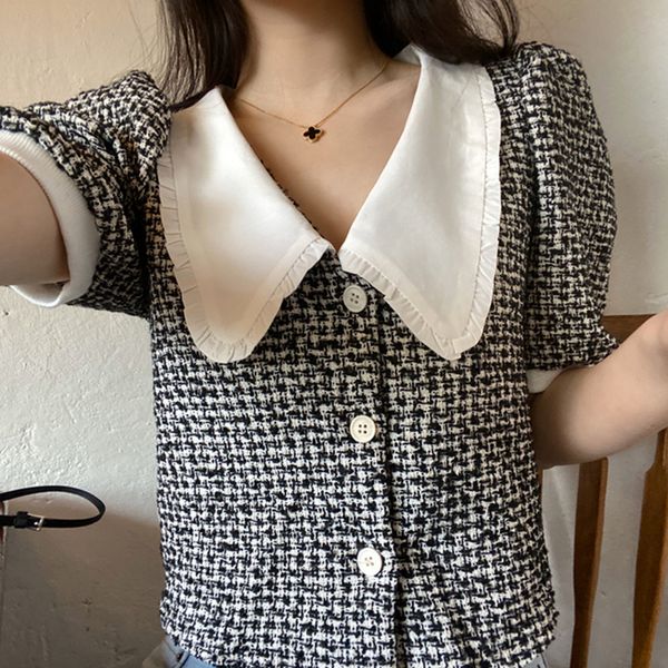 woolen spinning loose hit-color waist 2021 high street elegance sweet sleeve casual short skirt feminine shirts fq9e, White
woolen spinning loose hit-color waist 2021 high street elegance sweet sleeve casual short skirt feminine shirts fq9e, White