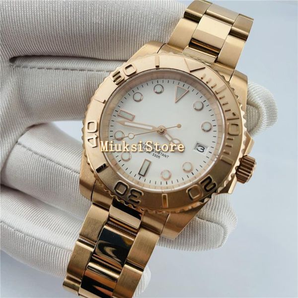 wristwatches 40mm gold luxury men's watch white dial nh35 or miyato automatic movement date magnifying glass, Slivery;brown
wristwatches 40mm gold luxury men's watch white dial nh35 or miyato automatic movement date magnifying glass, Slivery;brown