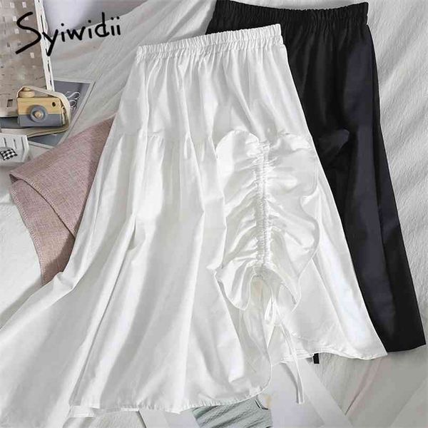 irregular drawstring bow lace up elastic high waist midi skirts women a-line korean white clothing summer fashion 210607, Black
irregular drawstring bow lace up elastic high waist midi skirts women a-line korean white clothing summer fashion 210607, Black