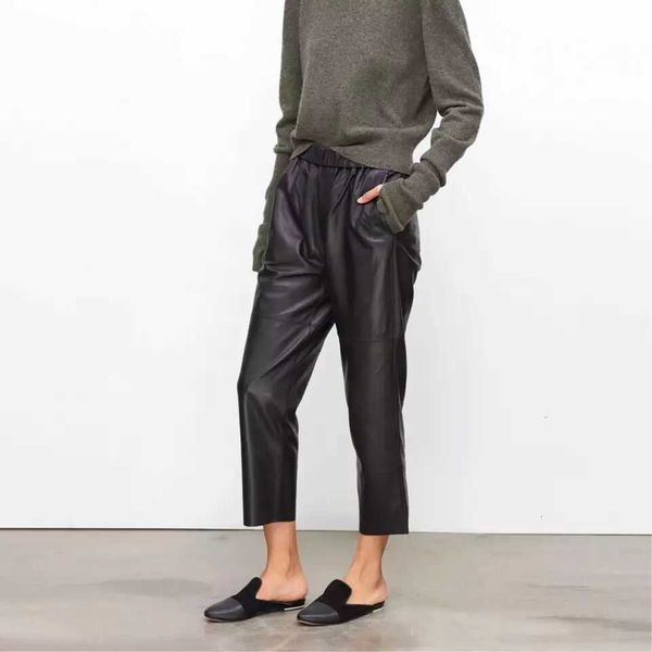 women's pants & capris capris women 100% fashion natural genuine sheep leather crop jeans elastic belt 4zvm, Black;white
women's pants & capris capris women 100% fashion natural genuine sheep leather crop jeans elastic belt 4zvm, Black;white