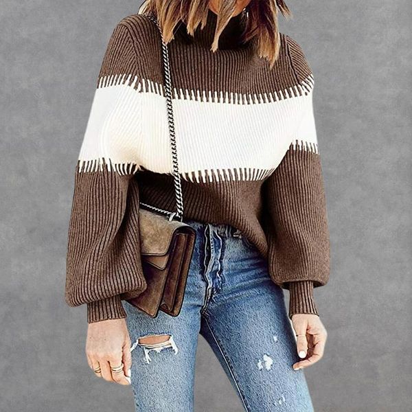 women long sleeve color block sweater fashion long sleeve loose knit for women ladies, White;black
women long sleeve color block sweater fashion long sleeve loose knit for women ladies, White;black