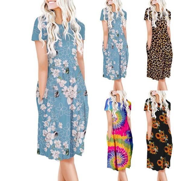 casual dresses women plus size short sleeve o-neck pockets printed ladies summer dress 2021 vestidos de mujer, Black;gray
casual dresses women plus size short sleeve o-neck pockets printed ladies summer dress 2021 vestidos de mujer, Black;gray