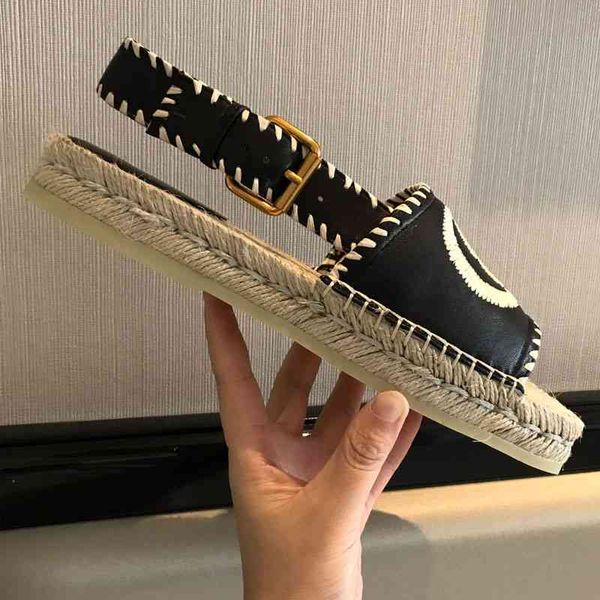 2021 new fashion women's brand designer classic square toe straw fisherman casual flat shoes summer sandals, Black
2021 new fashion women's brand designer classic square toe straw fisherman casual flat shoes summer sandals, Black