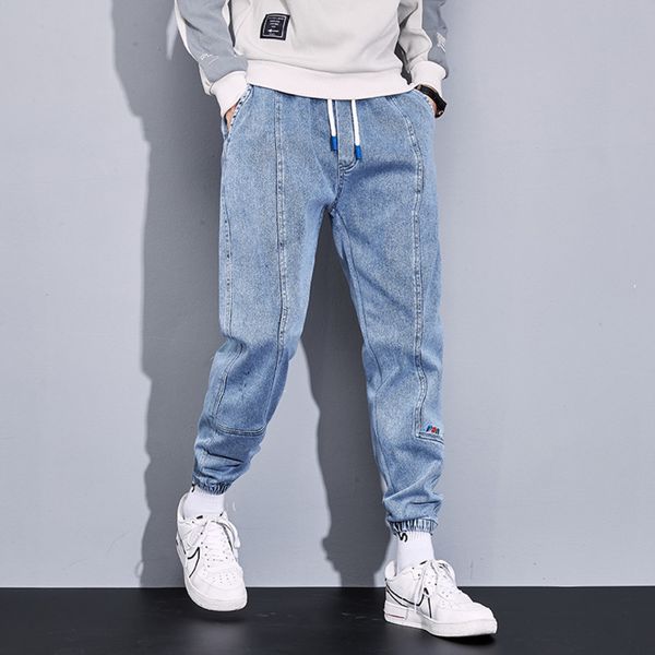 spring autumn large loose black and blue denim cotton elastic charge men's leisure harem jeans 8xl
spring autumn large loose black and blue denim cotton elastic charge men's leisure harem jeans 8xl