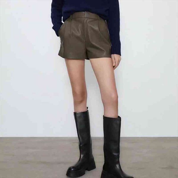za women chic fashion faux leather side pockets shorts vintage high waist zipper fly female short streetwear, White;black
za women chic fashion faux leather side pockets shorts vintage high waist zipper fly female short streetwear, White;black