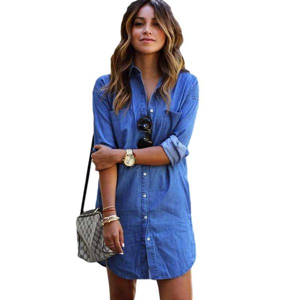 casual dresses spring autumn pocket long-sleeved denim shirt dress turn-down collar full sleeve fall solid color straight, Black;gray
casual dresses spring autumn pocket long-sleeved denim shirt dress turn-down collar full sleeve fall solid color straight, Black;gray