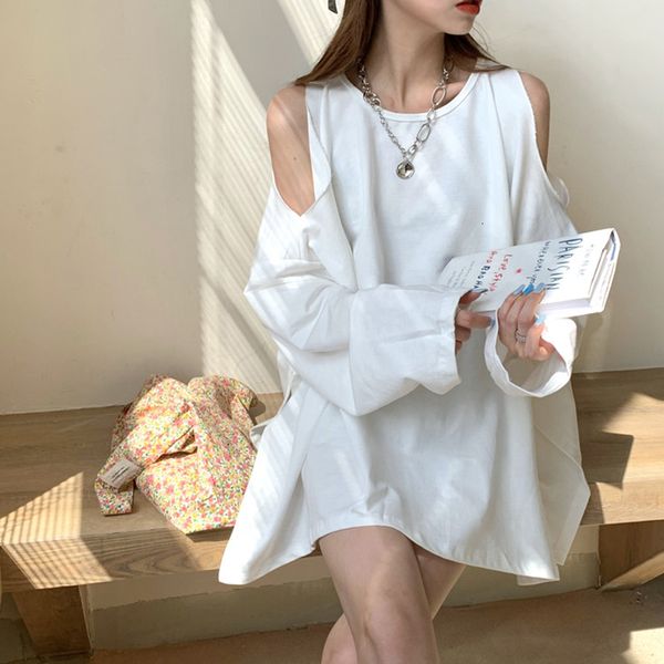 long shirt from to woman 2021 new casual open-shoulder early fall sleeve with division back v053, White
long shirt from to woman 2021 new casual open-shoulder early fall sleeve with division back v053, White