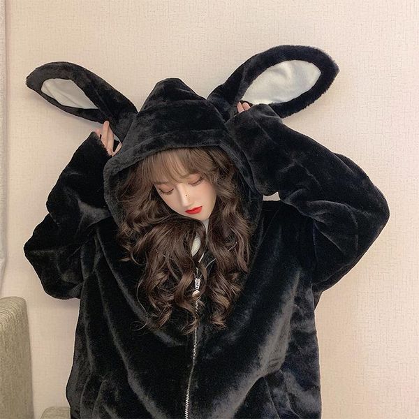 women's hoodies & sweatshirts sweet autumn winter kawaii harajuku couple ears black hooded outwear women korean loose warm plush coats
women's hoodies & sweatshirts sweet autumn winter kawaii harajuku couple ears black hooded outwear women korean loose warm plush coats