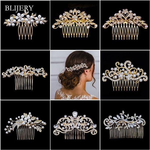 hair clips & barrettes blijery gold color pearl rhinestone floral bridal combs for women jewelry crystal wedding accessories ornaments, Golden;silver
hair clips & barrettes blijery gold color pearl rhinestone floral bridal combs for women jewelry crystal wedding accessories ornaments, Golden;silver