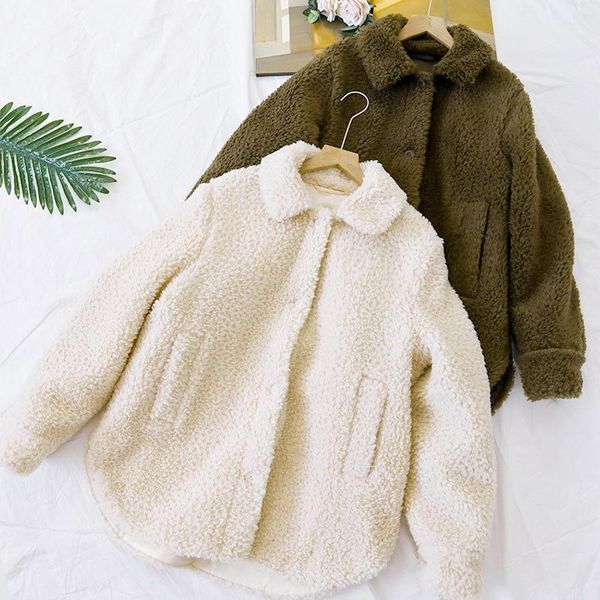 women's wool & blends autumn winter solid turn-down collar loose woman parkas warm medium thick lamb coat women, Black
women's wool & blends autumn winter solid turn-down collar loose woman parkas warm medium thick lamb coat women, Black